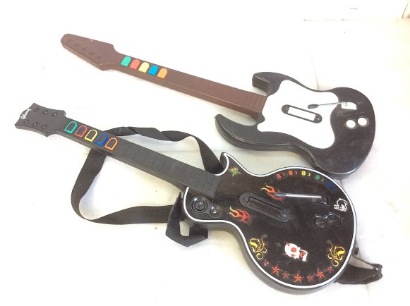 Guitar Hero Mix Brand Wireless Guitar Controllers (Lot of 2)