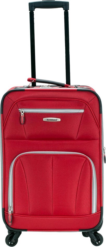 Rockland Pasadena Softside Spinner Wheel Luggage, Red, Carry-On 20-Inch, Pa