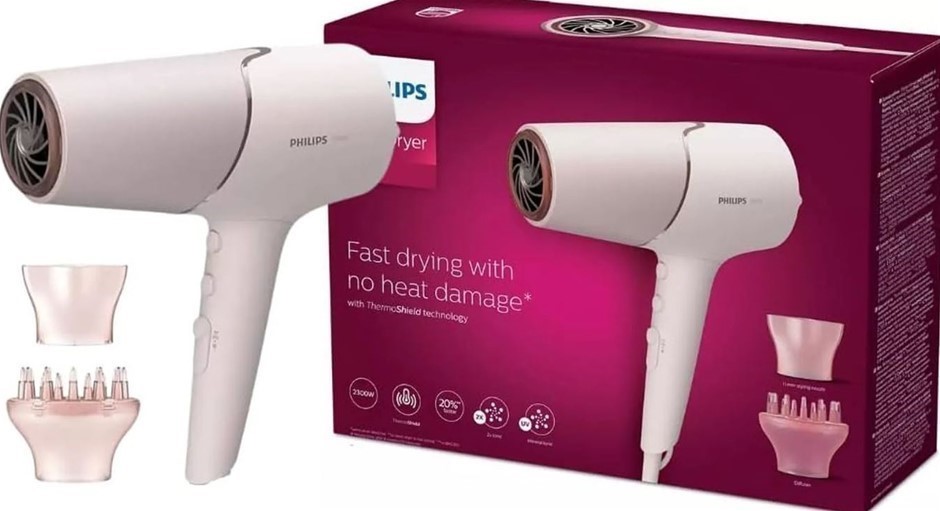 PHILIPS 5000 Series Hair Dryer, BHD530/00, Pearl Peach.