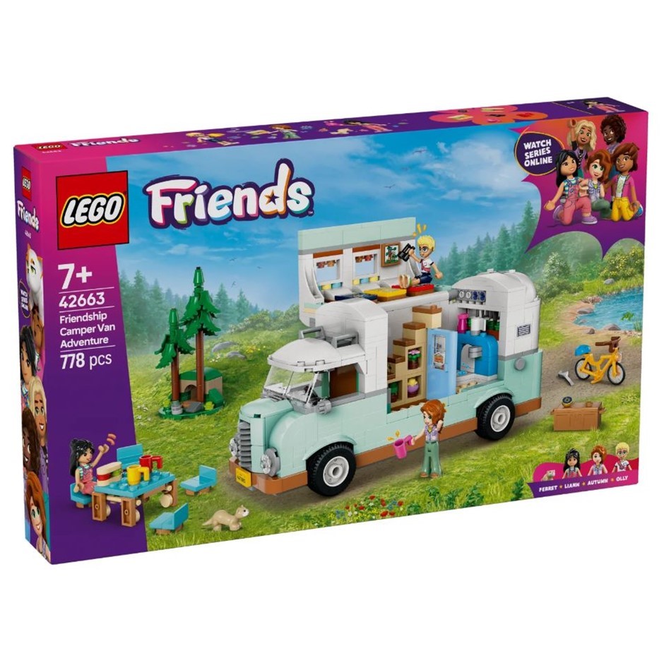 LEGO Friends Friendship Camper Van Adventure, 42663. N.B: Damaged packaging