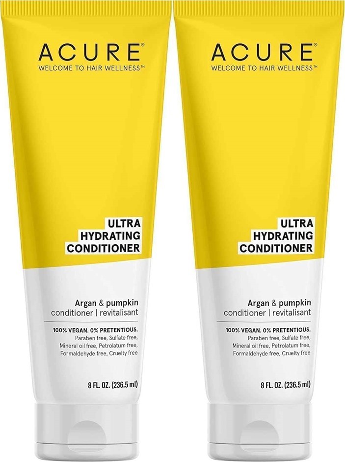 2 x ACURE Ultra Hydrating Conditioner, Argan & Pumpkin, 236ml.