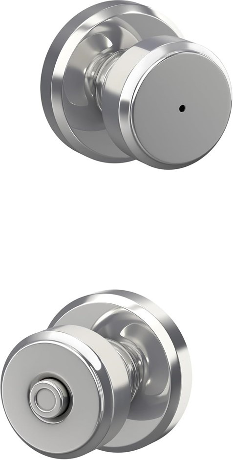 SCHLAGE F40 BWE 625 GSN Greyson Collection Bowery Door Lock Knob, Bright Ch