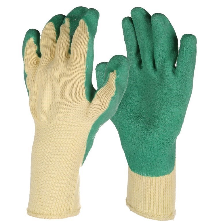 24 Pairs x Industrial Work Gloves, Size XL, Crinkled Latex Palm Cotton.