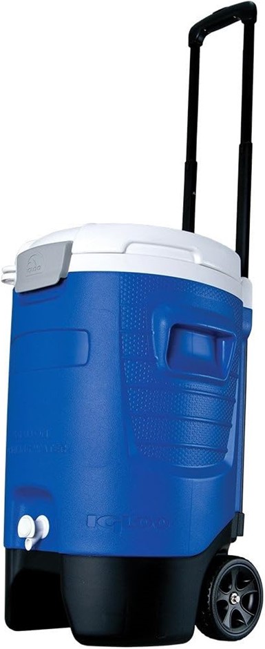 IGLOO 5 Gallon Wheeled Portable Sports Cooler Water Beverage Dispenser with