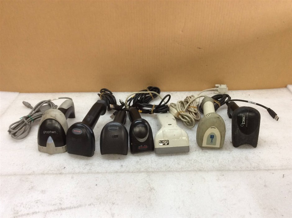 Mixed Brand Wired Barcode Scanners (Lot of 7)