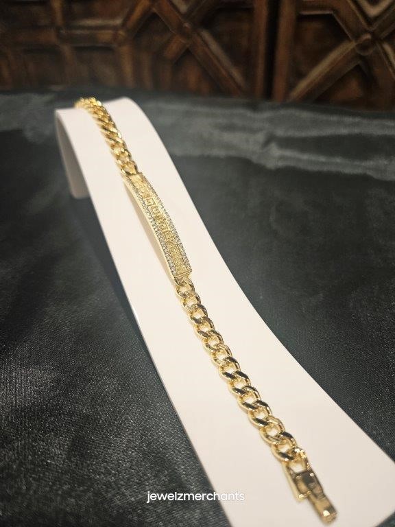 14k/Italy stamped Yellow Gold Filled Versace Design Bracelet -18cm