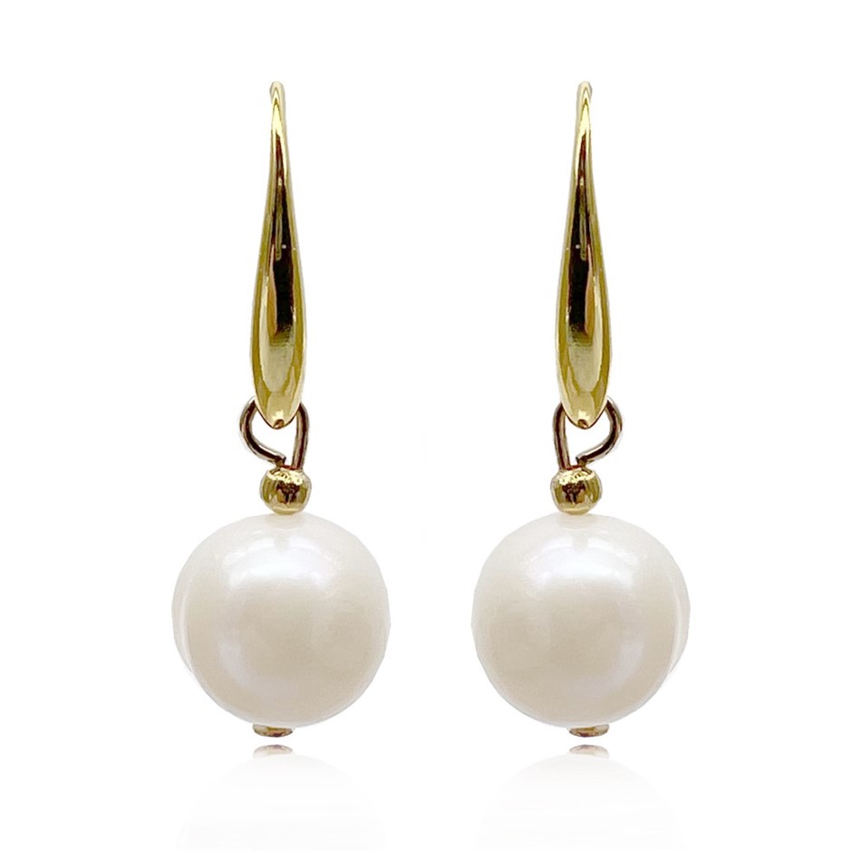 7-8mm White Pearls 18k Gold Plated Jewellery Set
