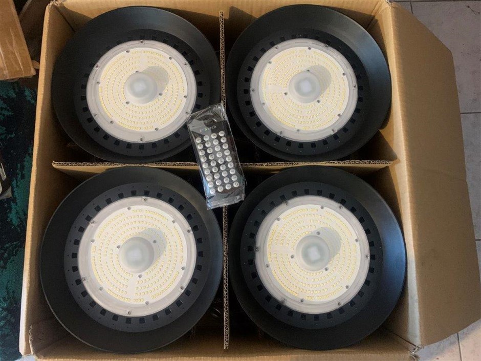 New in Box ERS Tech LED High Bay Lights with Remote, 100W - Quantity 1