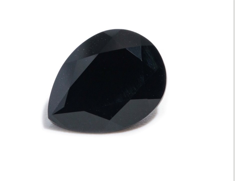 2.09 carat pear shaped black spinel