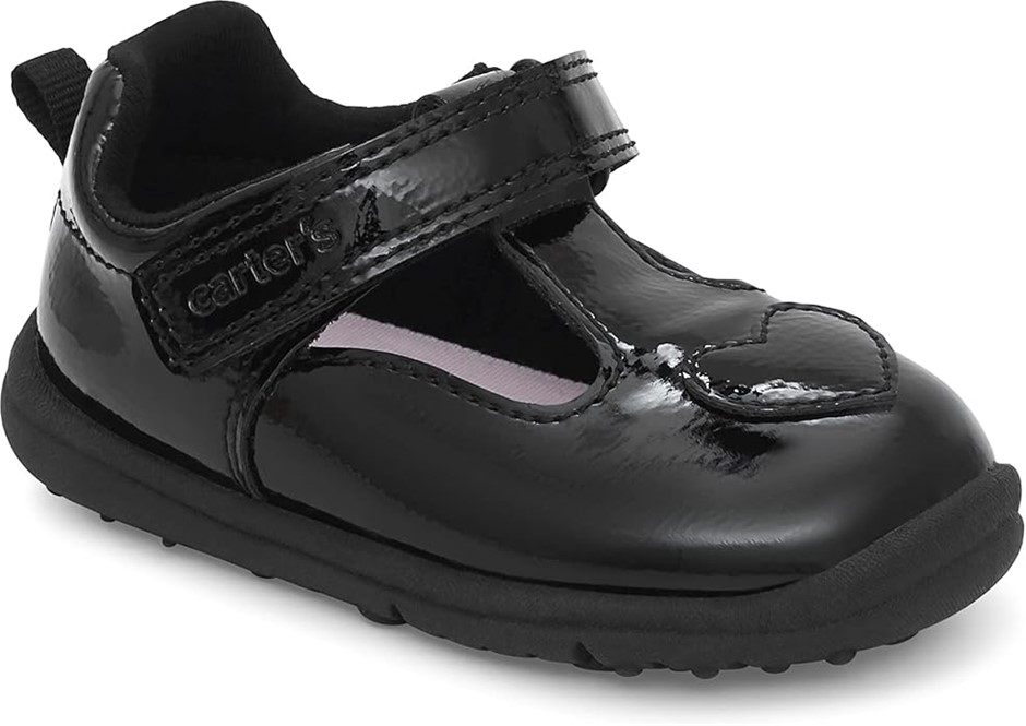 CARTER'S Unisex-Child Hallie-gp First Walker Shoe, Black, 2 Infant (EF22C01