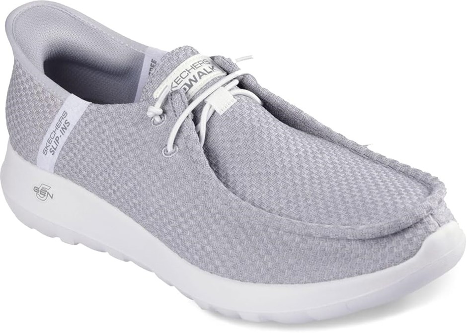 SKECHERS Men's Hands Free Slip-Ins Gowalk Max Halcyon Moc Toe Sneaker, Whit