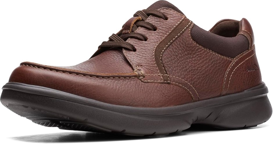 CLARKS Men's Bradley Vibe Oxford Shoes, Tan Tumbled Leather, Size US7 (5436