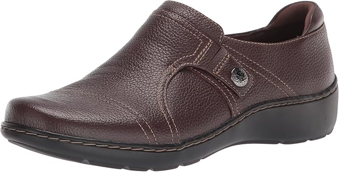 CLARKS Women's Cora Poppy Loafer, Size US 5.5 / UK 3 / EU 35.5, Dark Brown