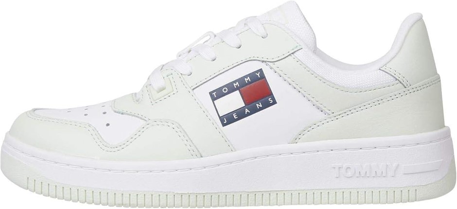 TOMMY JEANS Women's Retro Basketball Sneaker, Minty, EU 40/US 9 (EN0EN02102