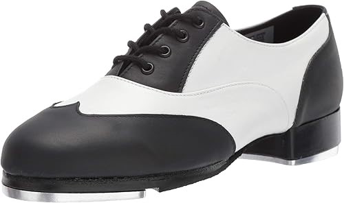 LEO Women's Giordano Spectator Tap Dance Shoe, Size US6.5, Colour: Black/Wh