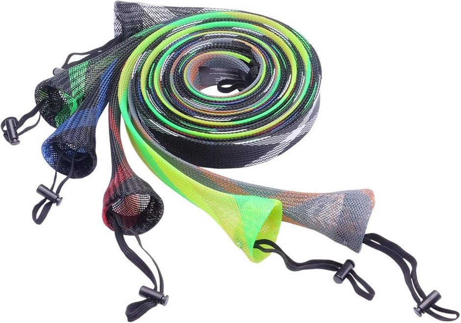 SF Fishing Rod Sock, Fishing Rod Sleeve Rod Cover Braided Mesh Rod Protecto