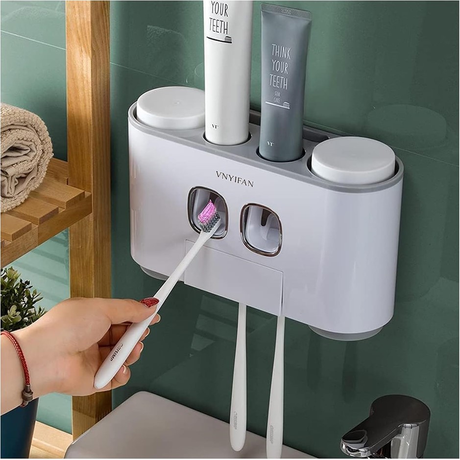 VNYIFAN Wall Mounted for Bathroom, Automatic ToothPaste Dispenser & Organiz