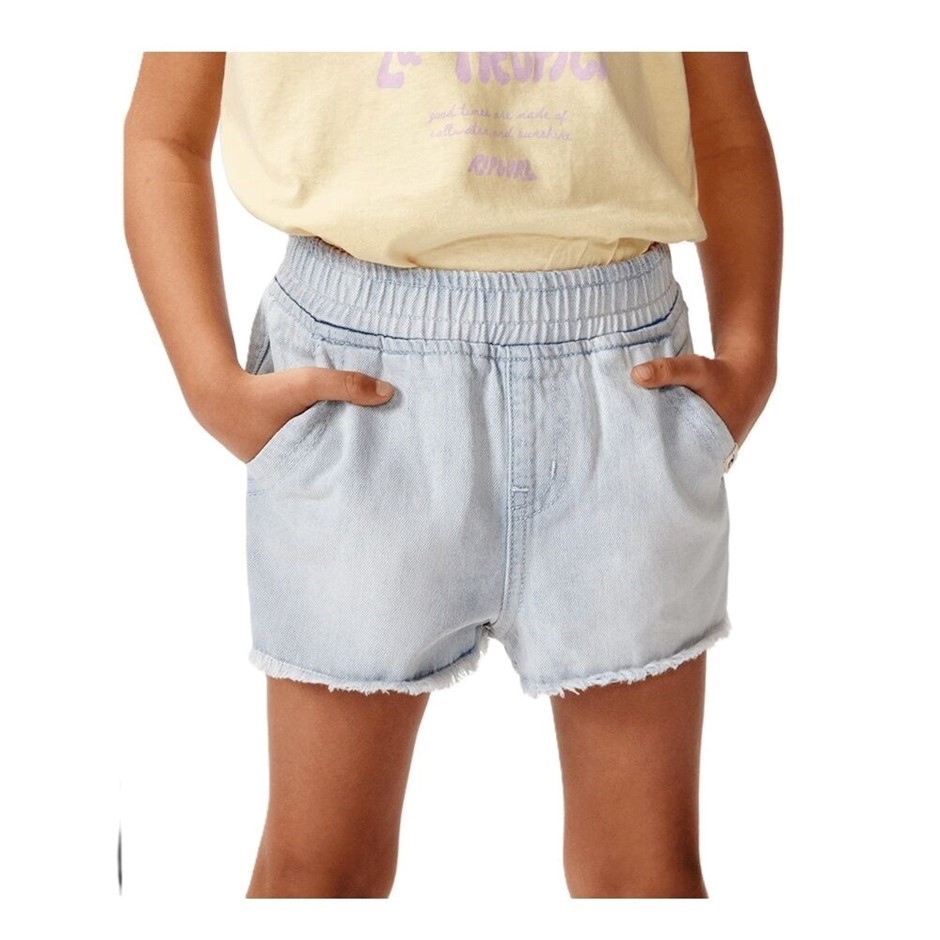 RIP CURL Girl's Tara Shorts, Size 3-4, Blue Ice. RRP: $49.99. Buyers Note