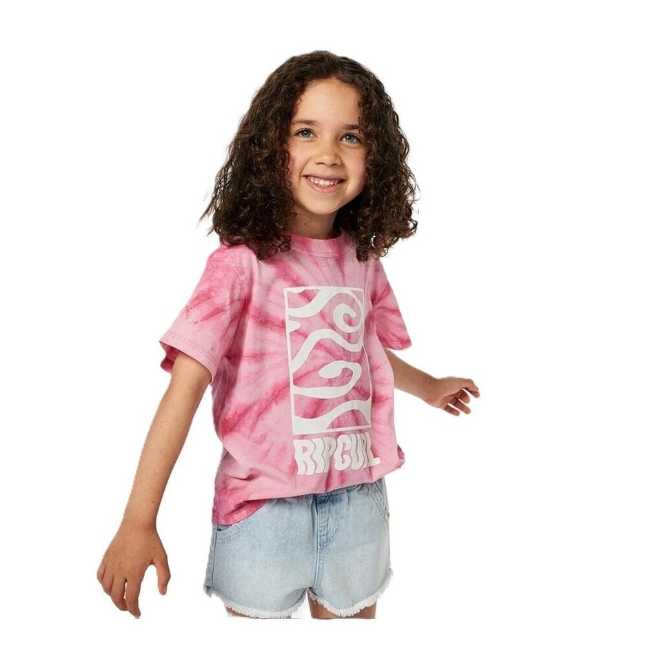 RIP CURL Girl's Sunkissed Tie Dye Tee, Size 3-4, Hot Pink. RRP:$35.99. Buy