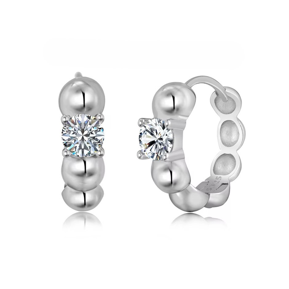 0.60ct GRA Certified Moissanite 925 Sterling Silver Hoop Earrings