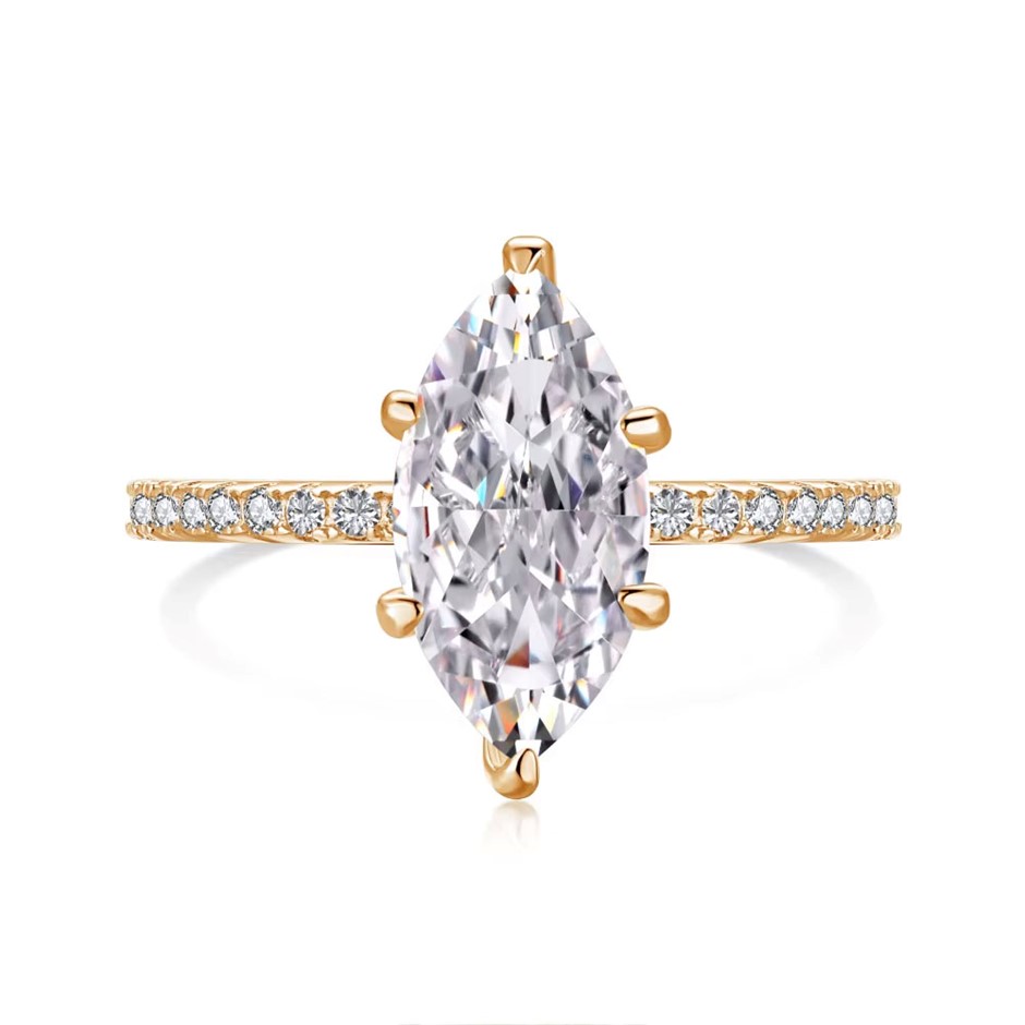 1.5ct Marquise Cut Simulated Diamond 925 Silver Ring - Size 7