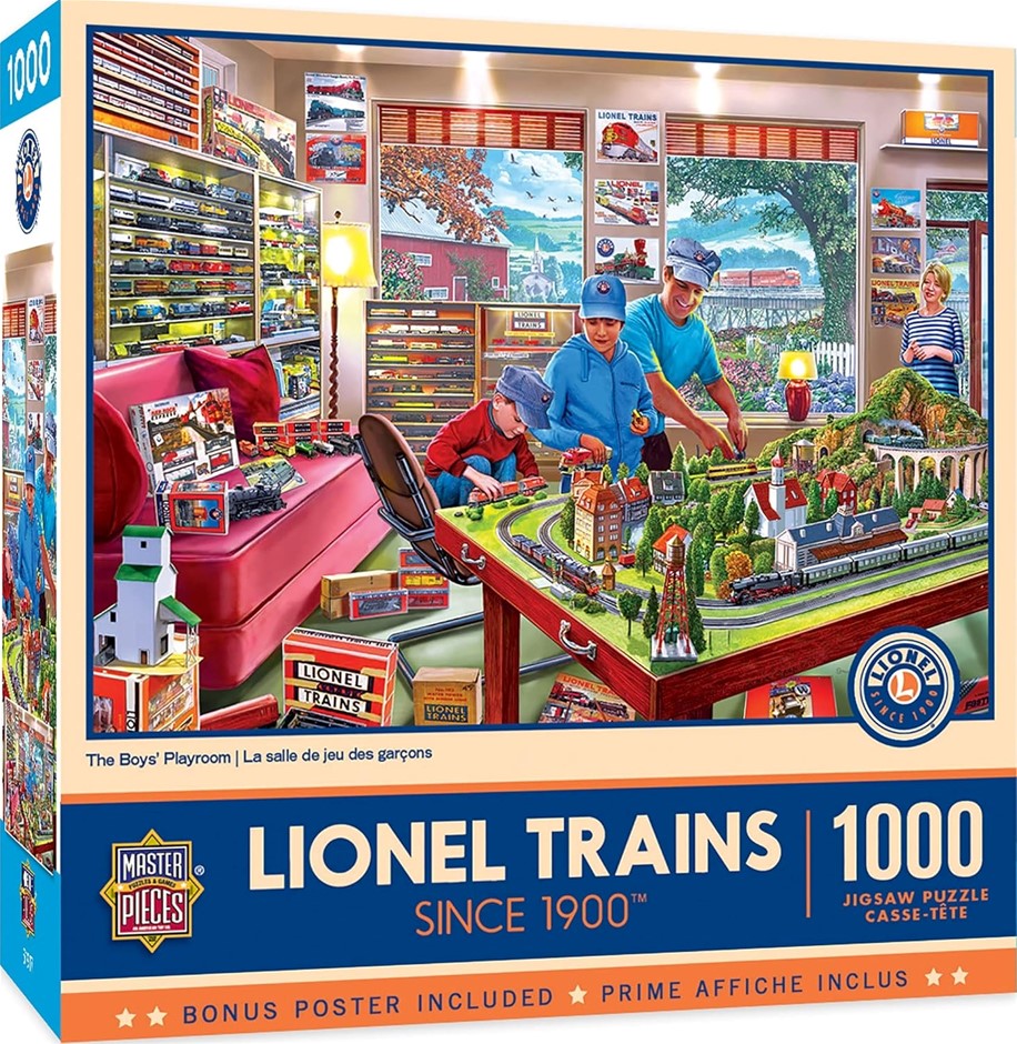 MASTERPIECES Lionel 1000 Puzzles Collection - The Boy's Playroom 1000 Piece