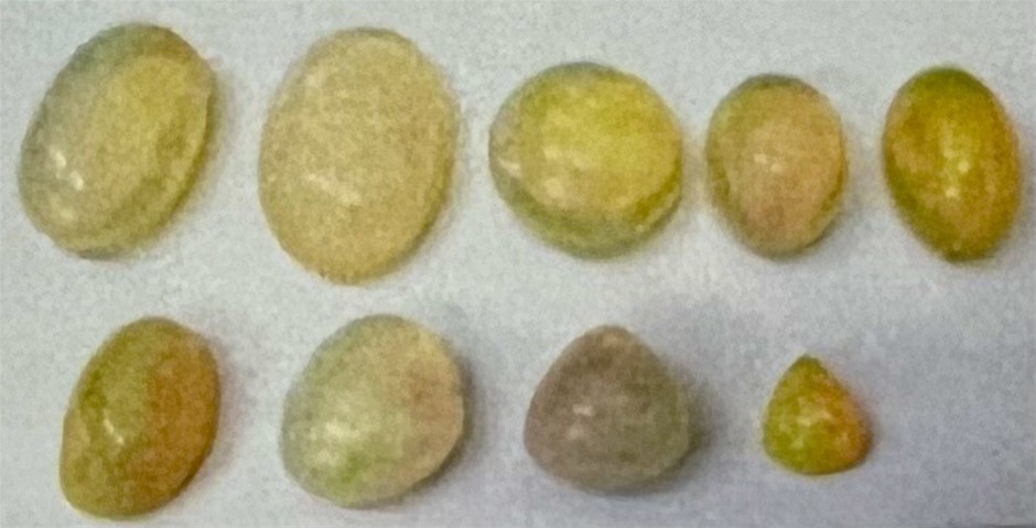 113.46 carat- nine oval & pear shaped Ethopian opal valu: $17,019