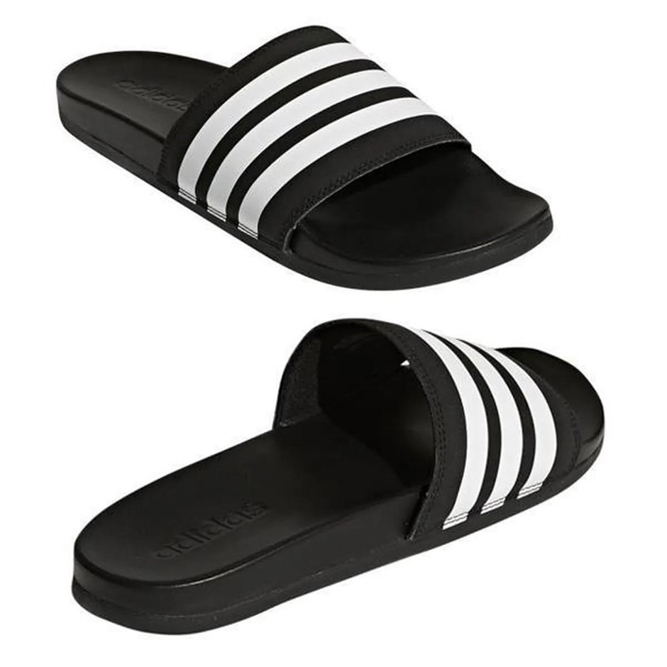 ADIDAS Adilette Comfort Slides, Size US/UK 8, Black/White, AP9971. Buyers
