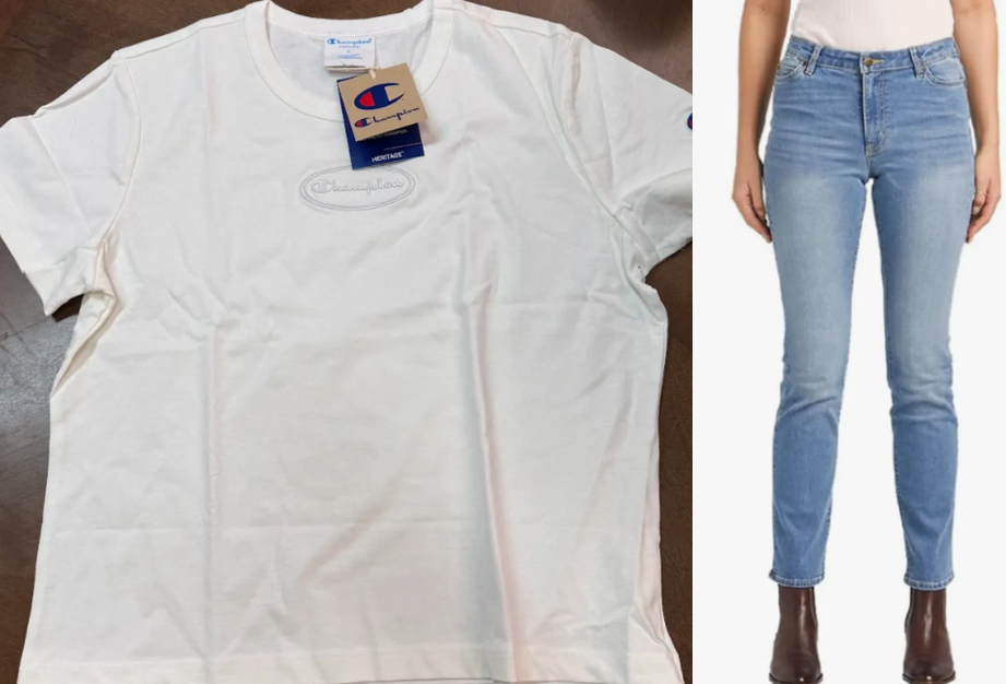 BUNDLE: CHAMPION Women's Heritage Slim T-Shirt, White, Large X Riders by Le