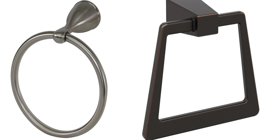 BUNDLE: DesignHouse Ames Towel Ring, Brushed Nickel X AMEROCK Towel-Ring 6-