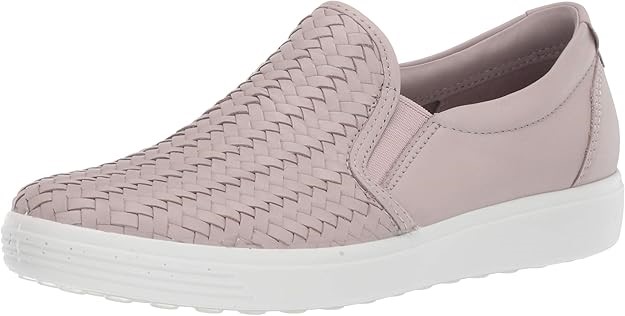 Ecco Women's Soft 7 Woven Slip-On Sneaker, Grey Rose, US 10-10.5