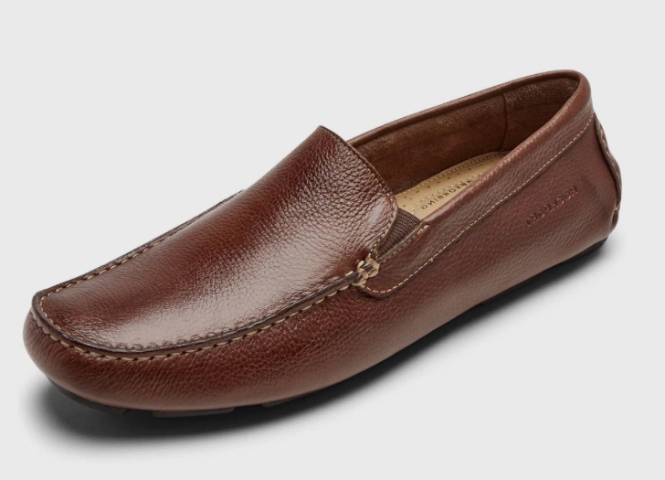 ROCKPORT Men's Rhyder Venetian Loafer, Tan Tumbled, 10 US