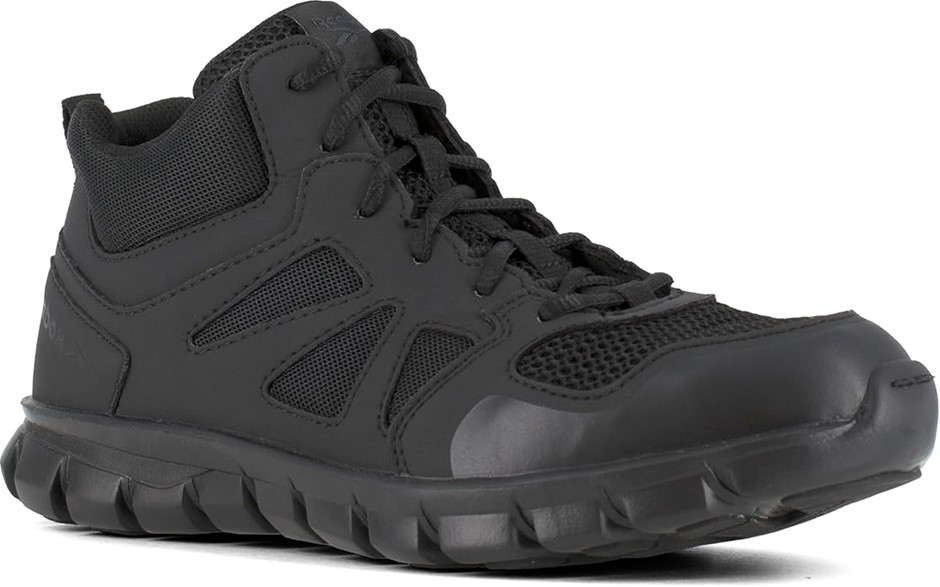 Reebok Men's Rb8405 Sublite Cushion Tactical Mid Cut Soft Toe Shoe Black Mi