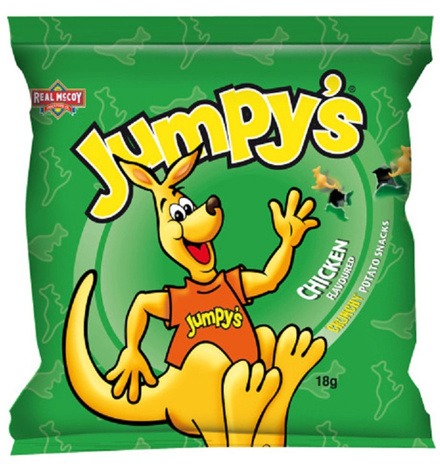 73 x Assorted Single Serve Chips, Incl: 52 x JUMPY'S, 18g & 21 x COBS Popco