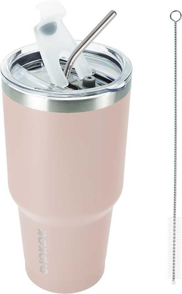 BJPKPK 30oz Tumbler Cup with Lid and Straw, Stainless Steel Double Wall, Co