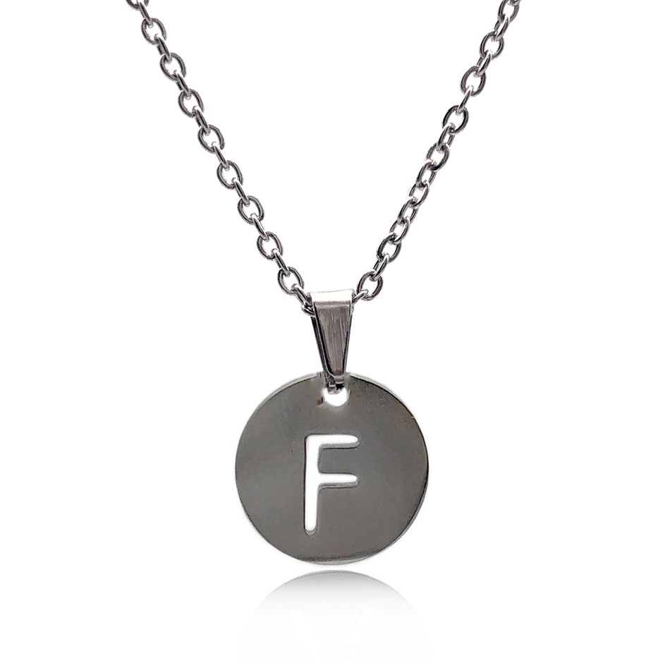 Initial Charm Letter 'F' Pendant Necklace