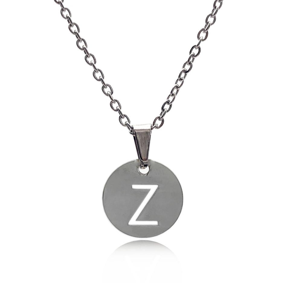 Initial Charm Letter 'Z' Pendant Necklace