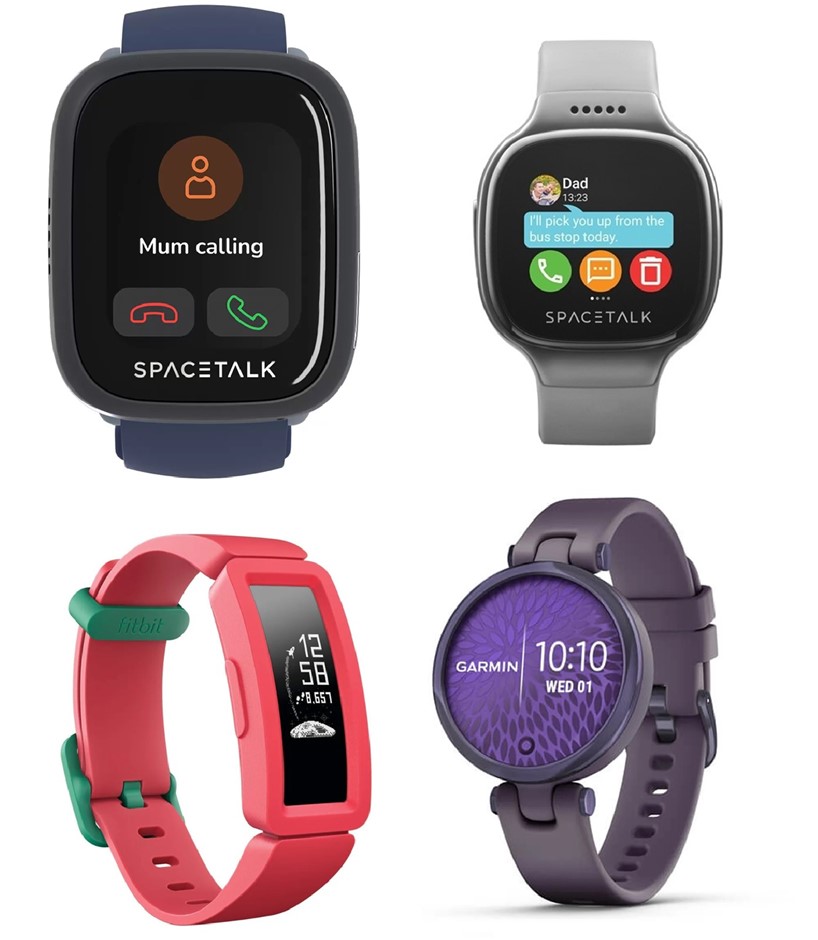 4 x Assorted Smart Watches. 1 x SPACETALK Loop Kids 4G Dusk. 1 x SPACETALK