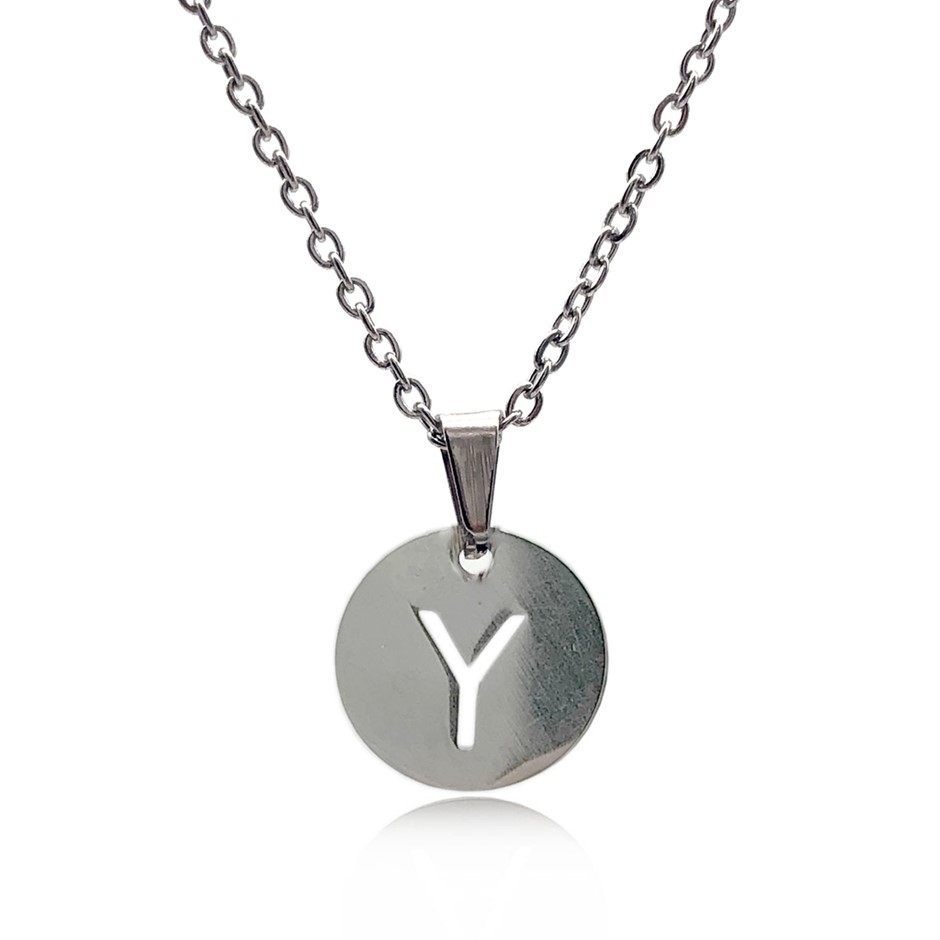 Initial Charm Letter 'Y' Pendant Necklace