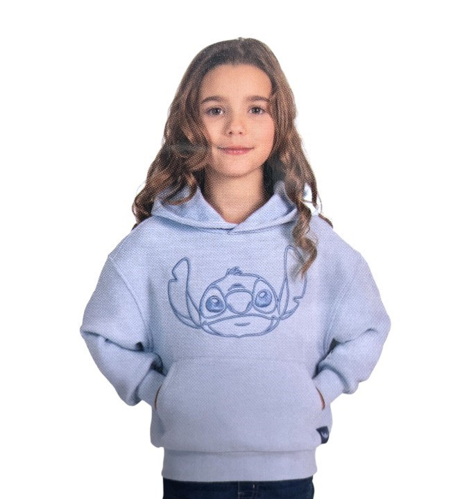 MAD ENGINE Kids' Hoodie, Size XS (4/5), Stitch/Blue. NB: minor mark (shop s
