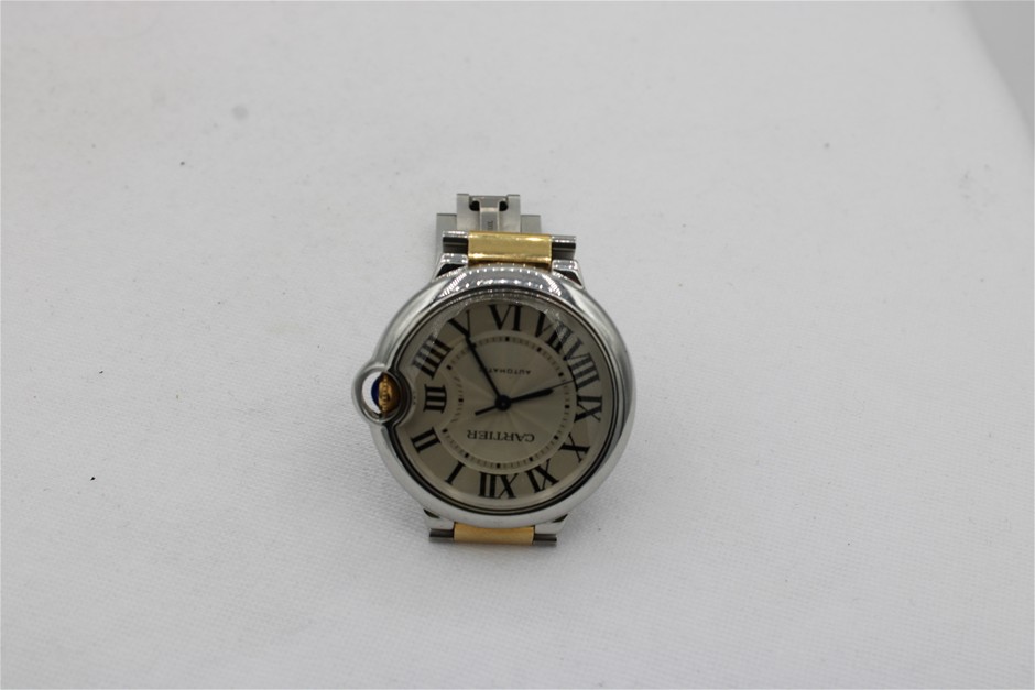 A Cartier Stainless Steel and 18ct Yellow Gold 36mm Wristwatch