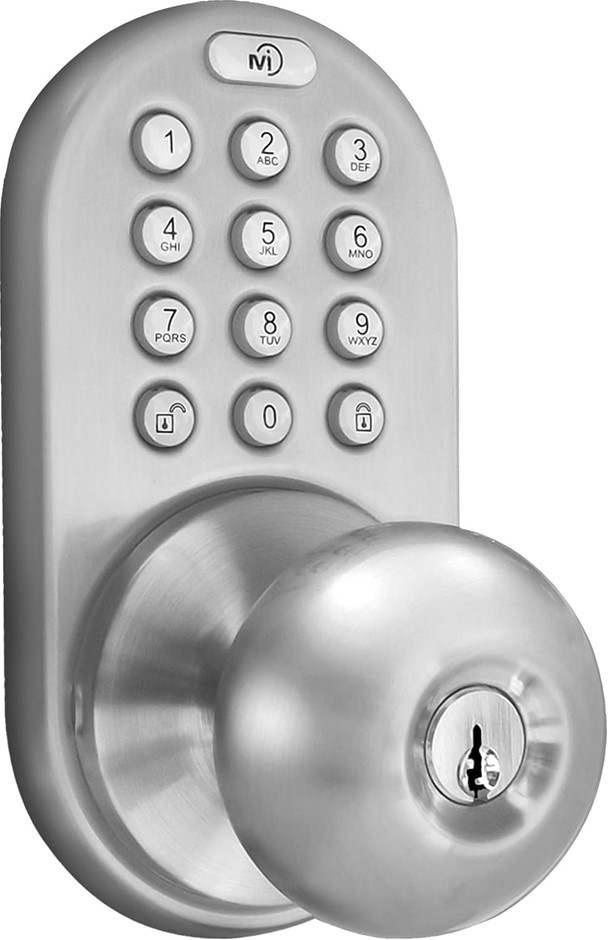 MILOCKS DKK-02SN Indoor Electronic Touchpad Keyless Entry Door Lock, Satin