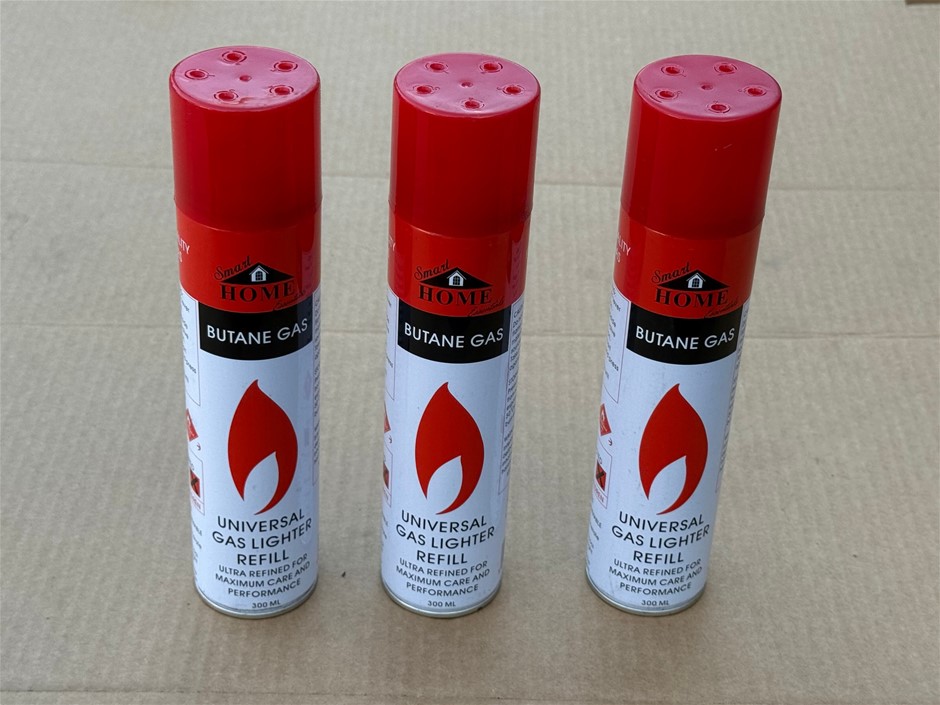 300mL Butane Gas Refill for Gas Lighters, Gas Soldering Irons x 3 units NEW