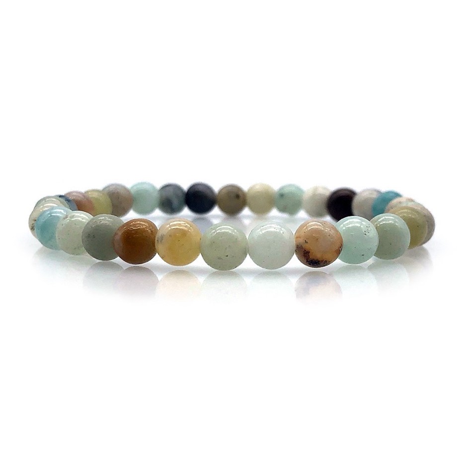 6mm Gorgeous Amazonite Gemstones Beaded Bracelet