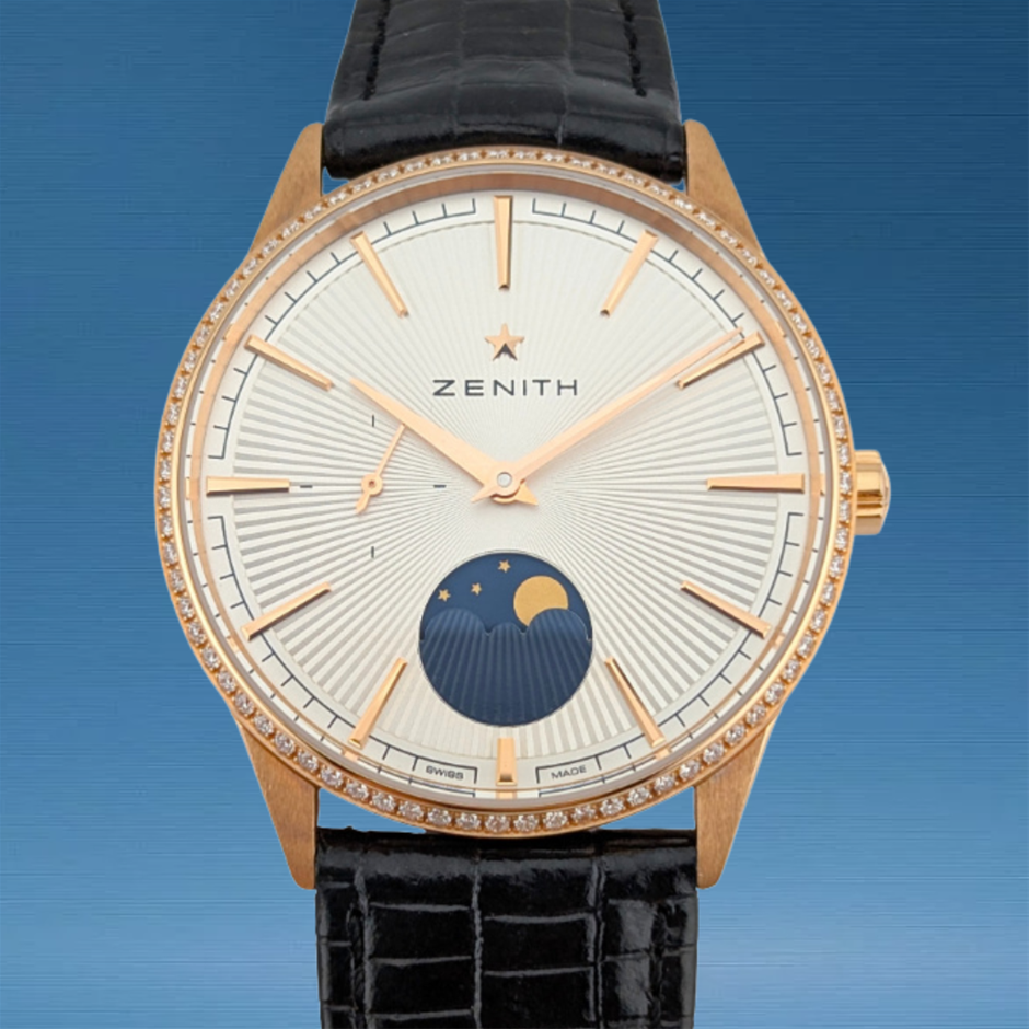Zenith 18.3100.692 Elite Moonphase Rose Gold 40.5mm BxP & COA