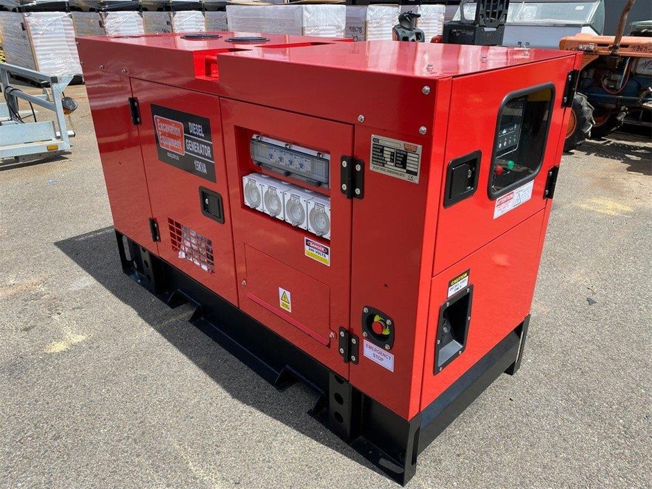 Silenced 15kVA Single Phase Generator (Unused)