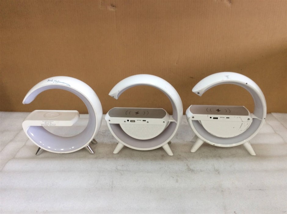 Generic Smart Light Sound Wireless Charging LED Lamp Speaker (Lot of 3)