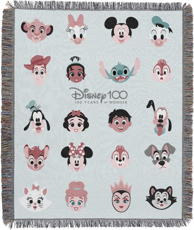 NORTHWEST Disney 100 Woven Tapestry Throw Blanket, 48" x 60", Celebrate Fri