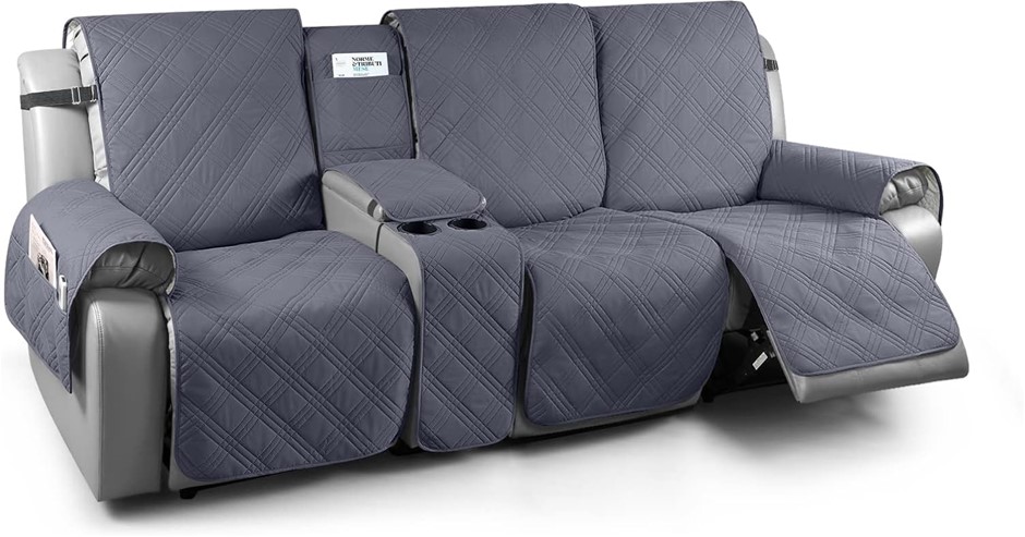 TAOCOCO Non Slip Recliner Protector for Leather Sofa with Console, 3 Seater