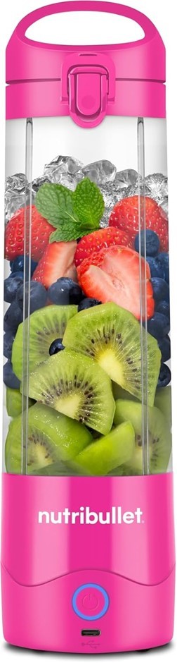 NUTRIBULLET Portable Blender, Hot Pink, Blender, 590ml Rechargeable Portabl